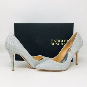 Badgley Mischka Ponder Silver Diamond Fabric Pump